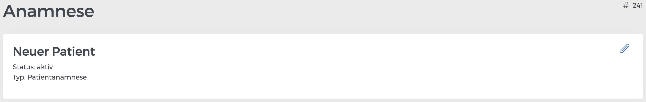 Anlage einer Anamnesen