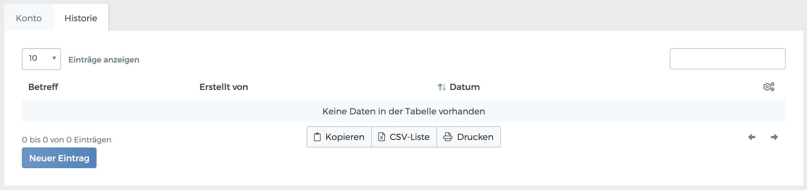 Historie eines Kostenträgers